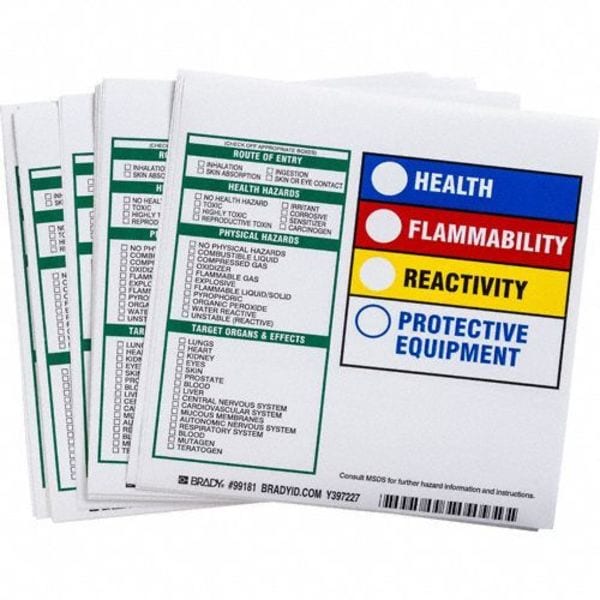Brady Label, HMIG Reactivity, Paper, 6 in W, 6 in H - 99181