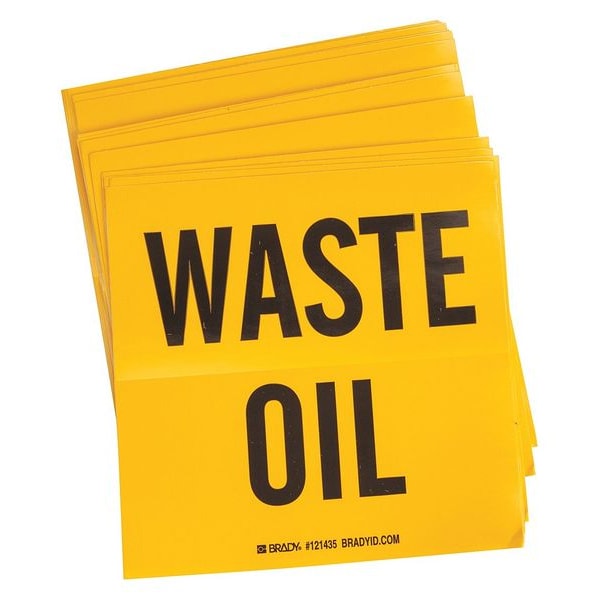 Brady DOT Handling Label, Waste Oil, Vinyl, 6" W, 6" H - 121435