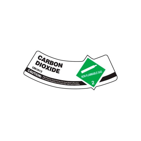Accuform Accuform Gas Cylinder Shoulder Label, Carbon Dioxide, Vinyl Adhesive, 5/Pack - MCSLCAGVSP