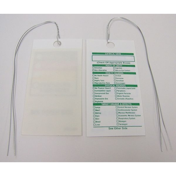 Badger Tag & Label Tag, Health Flammability Instability Protective Equipment See Other Side, 1 1/2 in W, 3 in H - 112