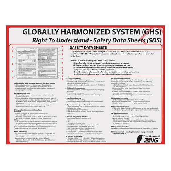 Zing Poster, Right To Understand - SDS Training, Plastic, 24 in W, 18 in H - 6038