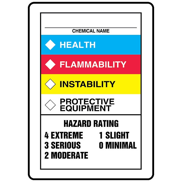 Accuform Chemical Label, Vinyl, 7 in W, 10 in H - ZFD844VS