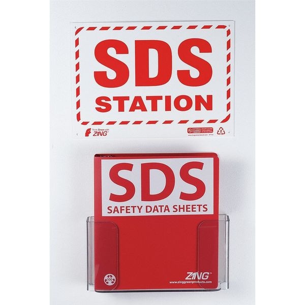 Zing Binder Holder, SDS Safety Data Sheets - GHS Global Harmonized System, Aluminum, 11 in W - 2708