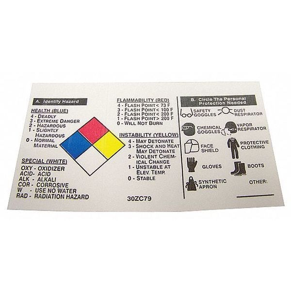 Badger Tag & Label Label, Polypropylene, 3 1/2 in W, 2 in H - 109