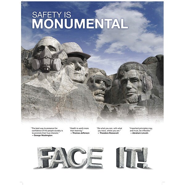 Mancomm Safety Poster, Safety is Monumental, Paper, 27 in W, 21 in H - 31P-013-EL