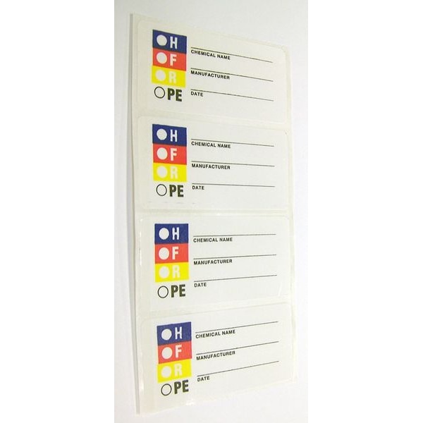 Badger Tag & Label Label, Chemical Name___Manufacturer___Date___, Paper, 3 in W, 1 1/2 in H - 18007