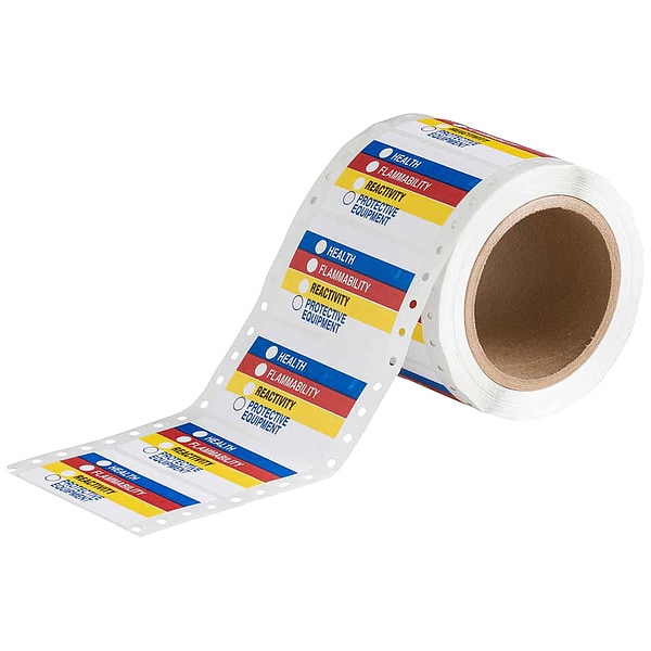 Brady Label, Health, Flammability, Reactivity, Protective Equipment, Polystyrene, 10 in W, 14 in H - 99192