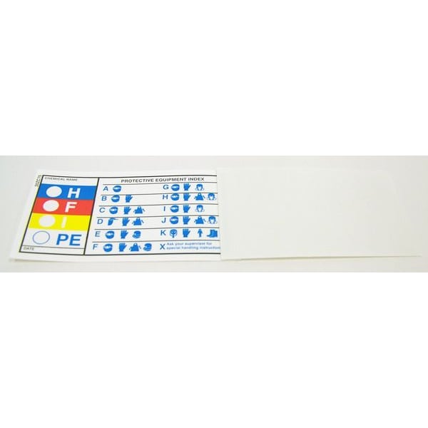 Badger Tag & Label Label, Chemical Name Date Protective Equipment Index, Polypropylene, 3 1/2 in W, 2 in H - 105