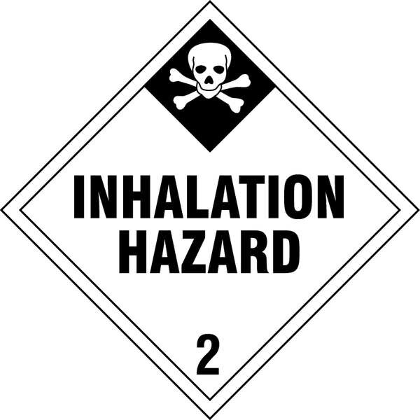 Stranco DOT Container Placard, Inhalation Hazard, Self-Adhesive Vinyl, 10-4/5" W x 10-4/5" H, 10 PK - DOTP-0104-V10