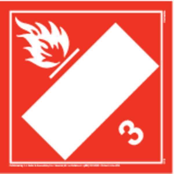 Jj Keller DOT Container Placard, Flammable Liquid (Blank UN), Vinyl, 10-3/4" W x 10-3/4" H - 2712
