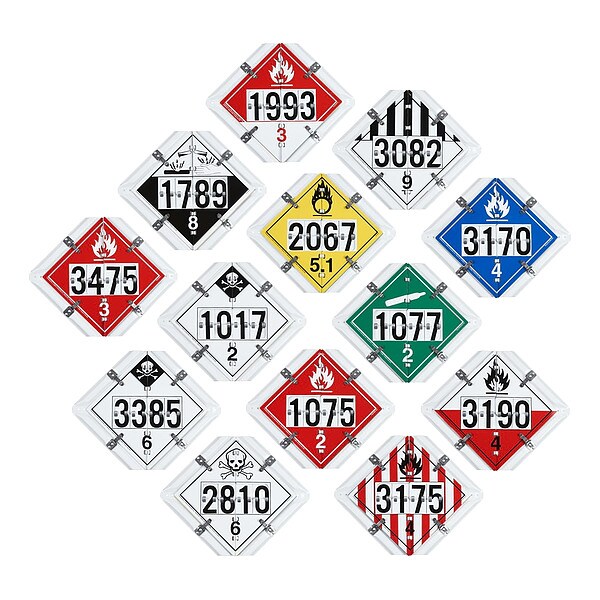 Jj Keller Vehicle Placard Flipchart, Aluminum, 13 3/4 in W x 13 3/4 in H - 58178