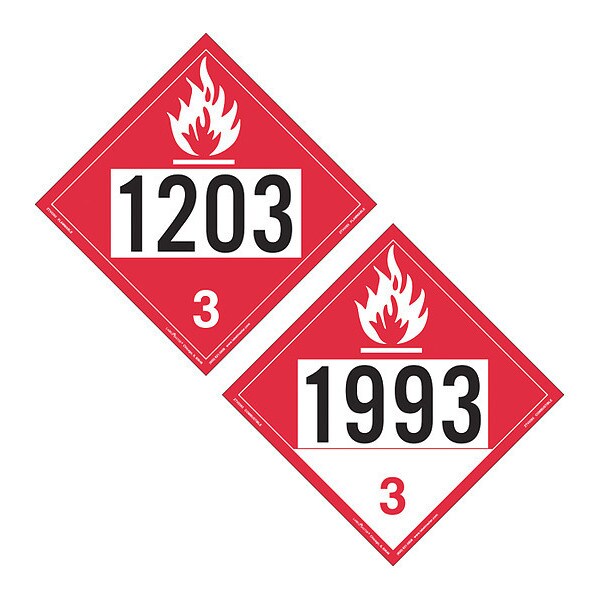 Labelmaster Placard1203 Gasoline/1993, PK25 - ZTV0393