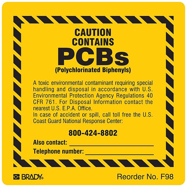 Brady Label, PCB, Polystyrene, 10 in W, 14 in H - F98LS