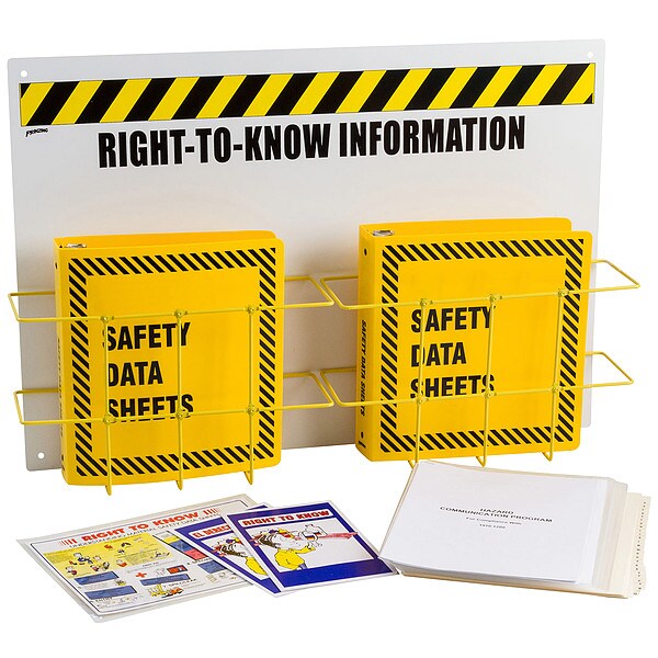 Brady Right to Know Center, Right-To-Know Information, Polypropylene/PVC Coated Steel, 29 in W, 20 in H - RK211Y-E