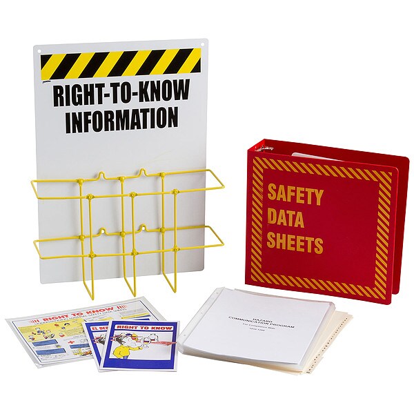 Brady Right to Know Center, Right-To-Know Information, Polypropylene/PVC Coated Steel, 14 in W, 20 in H - RK419R-E