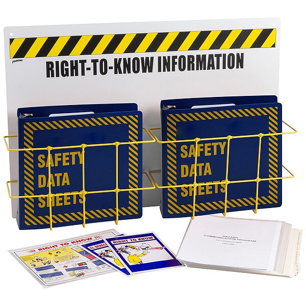 Brady Right to Know Center, Right-To-Know Information, Polypropylene/PVC Coated Steel, 29 in W, 20 in H - RK420B-E