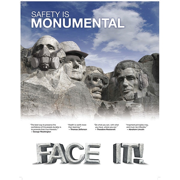 Mancomm Safety Poster, Safety is Monumental, Paper, 16 in W, 12 in H - 31P-013-E2