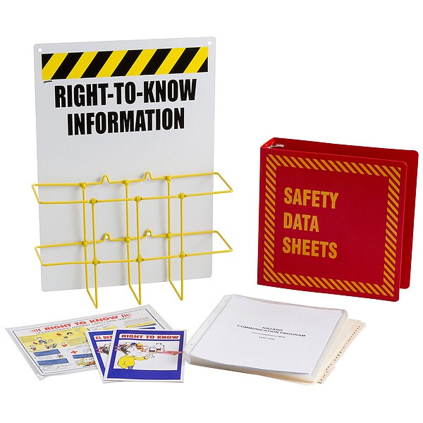 Brady Right to Know Center, Right-To-Know Information, Polypropylene/PVC Coated Steel, 14 in W, 20 in H - RK417R-E