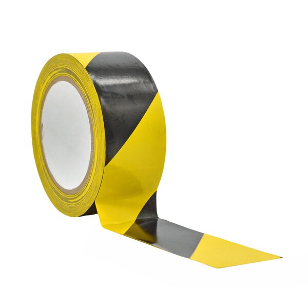 Wod Tape PVC, Black/Yellow, 2 inch (48mm) W., 6 mil Thickness, 24 PK - WOD VSWT186-02000-24-18-BY
