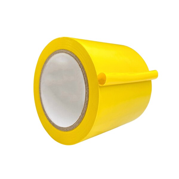 Wod Tape Floor Marking Tape, PVC, Yellow, 4 inch (96mm) W., 6 mil Thickness, 12 PK - WOD VTC366-04000-12-36-YEL