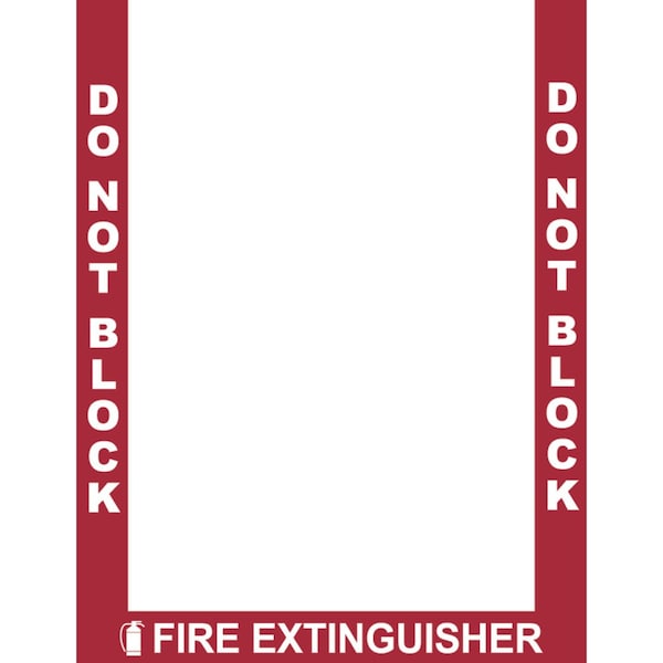 Superior Mark Floor Marking Border Tape, 2in, Fire Extinguisher Border, 2in, Rubber - IN-40-908