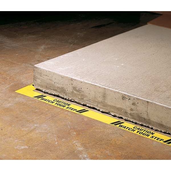 Zoro Select Floor Marking Tape, Polyester, Message, Black, Yellow, 3 in W., 7 mil Thickness - 9TZM8