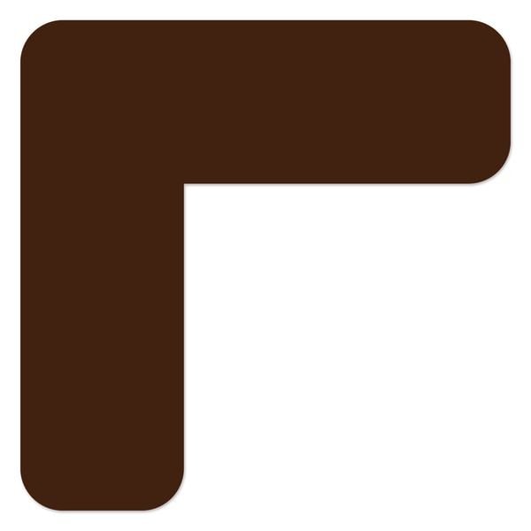 Ergomat DuraStripe Xtreme 6inx6inx3in 90 degrees Angle Rounded Corners Brown, 40PK - DSX-CR3-BR-KIT