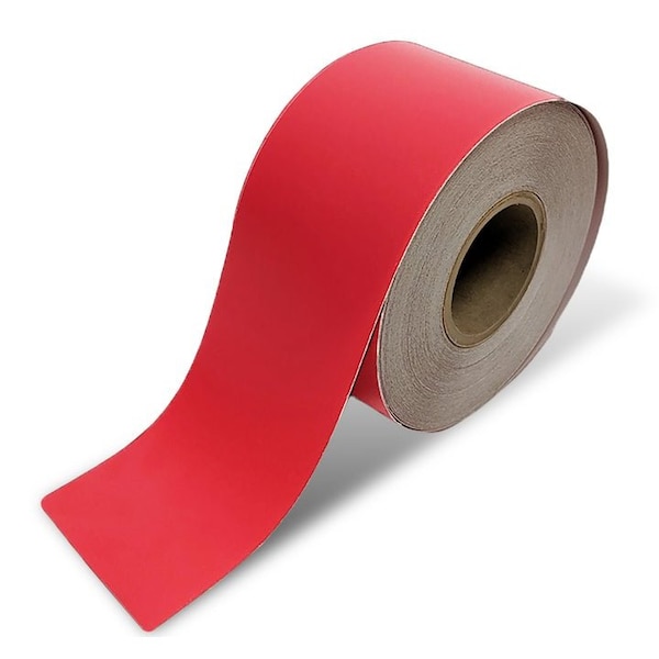 Pristine Products Red, Industrial Floor Tape, 4'' x 100 ft - Q4R