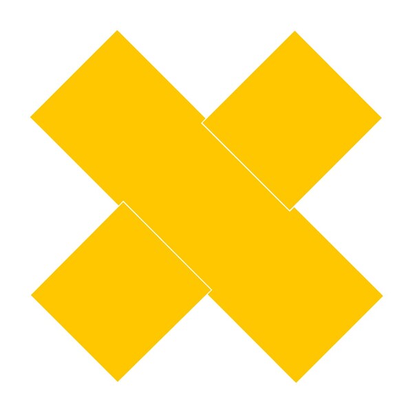 Superior Mark Floor Markings, Xs, 4in, Yellow - IN-40-263I