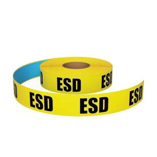 Ergomat 3inDurastripe In-Line Printing Yellow ESD, Type B: Yellow: ESD - DSIL350Y-ESD-TYPEB