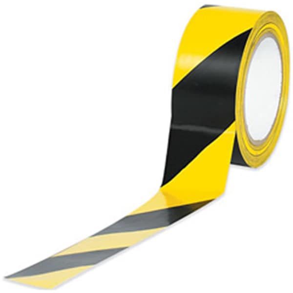 Swivel 3 in. x 36 yds. Black-Yellow Striped Vinyl Safety Tape - SW2823257