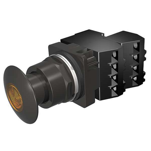 Botón pulsador iluminado Siemens, 30 mm, 2NC, ámbar - 52BP2J9G