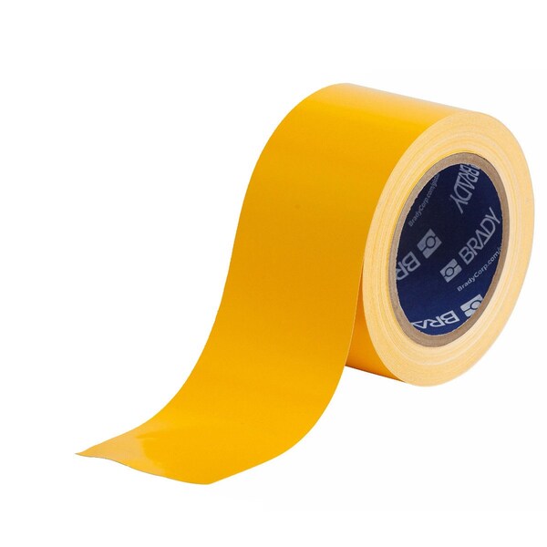Brady Floor Marking Tape, Vinyl, 3 in W., 100 ft L., 0.004 in Thickness - 170649