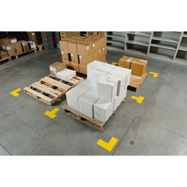 Brady Floor Marking Tape, Polyester, No Legend, Yellow, 3 in W., 8 mil Thickness, 20 PK - 104451