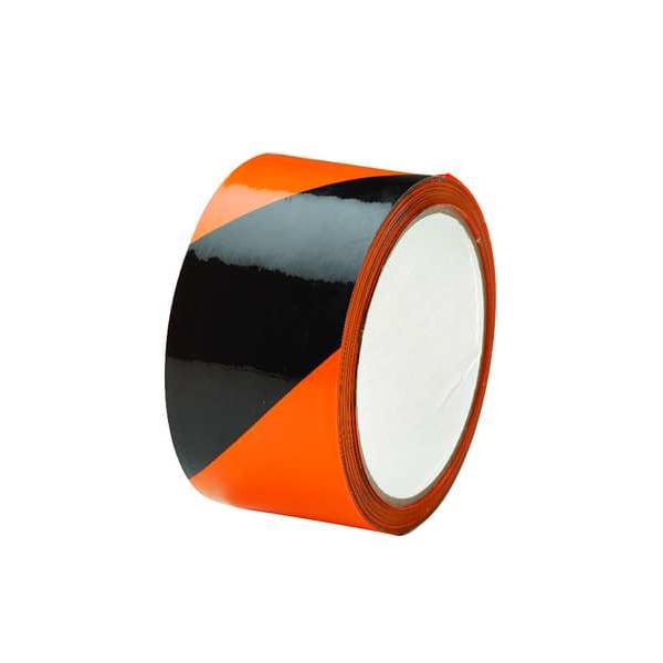 Zoro Select Floor Marking Tape, vinyl, Striped, Black, Orange, 2 in W., 5 mil Thickness - 3YRX8