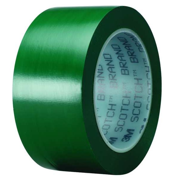 3M Floor Marking Tape, vinyl, No Legend, Green, 2 in W., 5.2 mil Thickness - 471