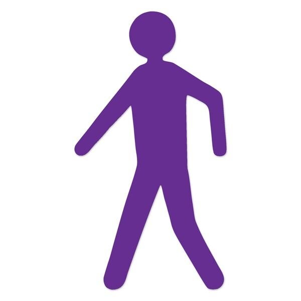 Ergomat 7inX12in DuraStripe Xtreme Pedestrians Purple, 10PK - DSX-MANDIECUT-7-P-KIT
