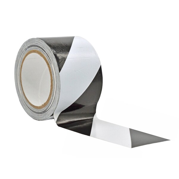 Wod Tape PVC, Black/White, 3 inch (72mm) W., 6 mil Thickness, 16 PK - WOD VSWT186-03000-16-18-BW
