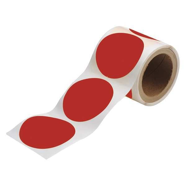 Brady Floor Marking Tape, Polyester, Solid, Red, 2" W., 8 mil Thickness, 350 PK - 104400