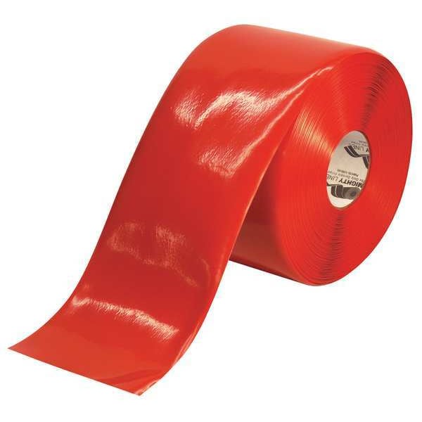 Mighty Line Floor Marking Tape, Rubber, No Legend, Red, 6 in W. - 6RR