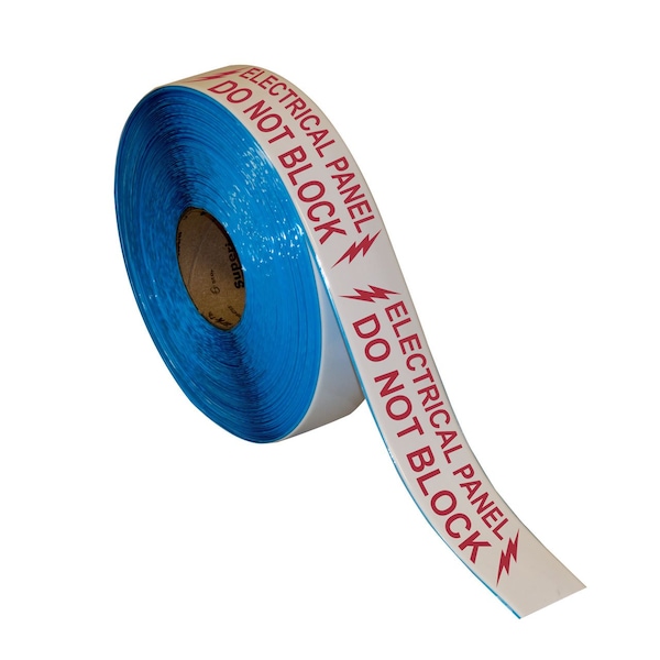 Superior Mark Floor Marking Message Tape, 2in x 100Ft, ELECTRICAL PANEL DO NOT BLK - IN-50-237I
