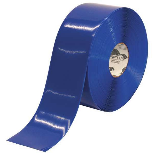 Mighty Line Floor Marking Tape, vinyl, No Legend, Blue, 4 in W., 55 mil Thickness - 4RB