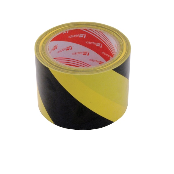 Vestil Striped Floor Tape, 82" L, Black/Yellow, 2 in W., 82 ft L., 5 mm Thickness - YB-382-R
