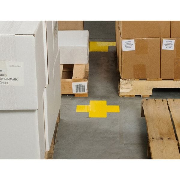 Brady Floor Marking Tape, Polyester, No Legend, Yellow, 3 in W., 8 mil Thickness, 20 PK - 104475