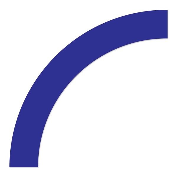 Ergomat DuraStripe Mean Lean 12inx12inx4in Curve Blue, 20PK - DSML-CURVE-B-KIT
