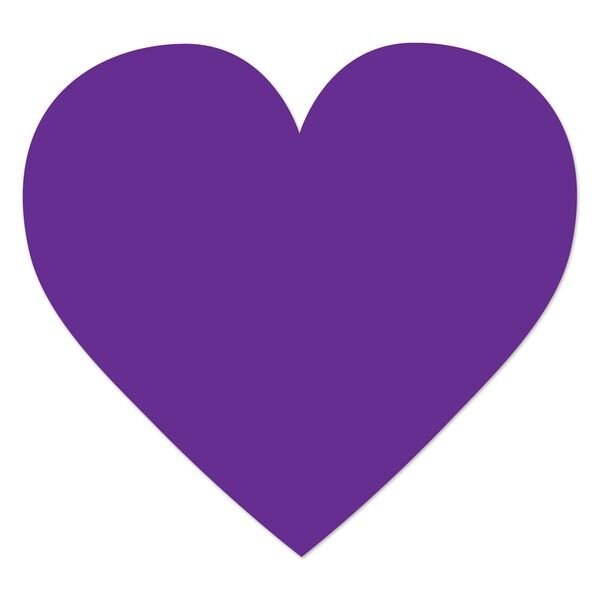 Ergomat DuraStripe Xtreme 4.5in x 4.5in Heart Purple, 30PK - DSX-HEART-P-KIT