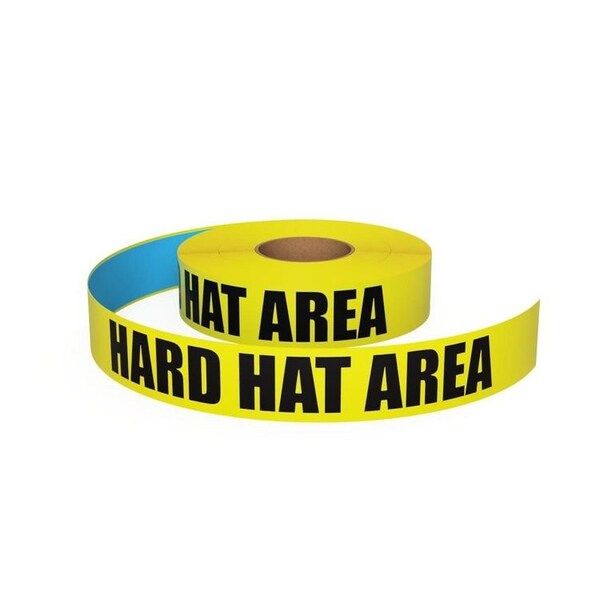 Ergomat Durastripe In-Line Printing 4in x 50ft Yellow - HARD HAT AREA - DSIL450-Y-HARDHATAREA