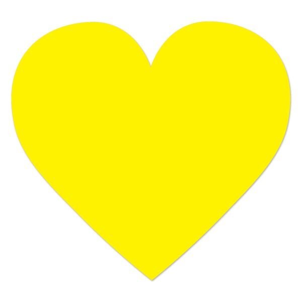 Ergomat DuraStripe Xtreme 4.5in x 4.5in Heart Yellow, 30PK - DSX-HEART-Y-KIT