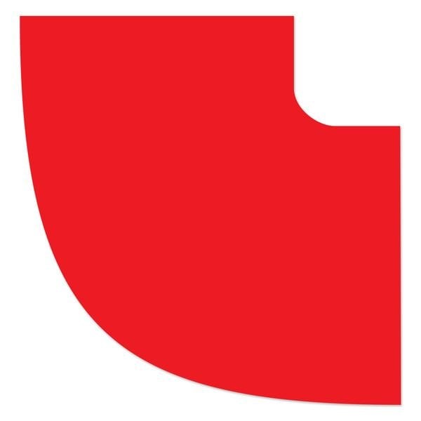Ergomat DuraStripe Xtreme 2in 90 degrees Round Angle Corners Red, 120PK - DSX-CR2-90ANGLE-R-KIT