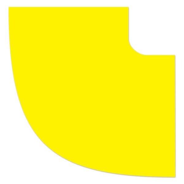 Ergomat DuraStripe Mean Lean 3in 90 degrees Round Angle Corners Yellow, 60PK - DSML-CR3-Y-90ANGLE-KIT